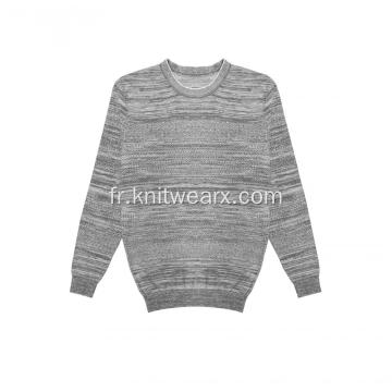 Pull tricoté pour hommes Charcoal AB Yarn Crewneck Pullover